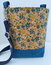 Load image into Gallery viewer, Cork and Denim Convenient Crossbody Bag
