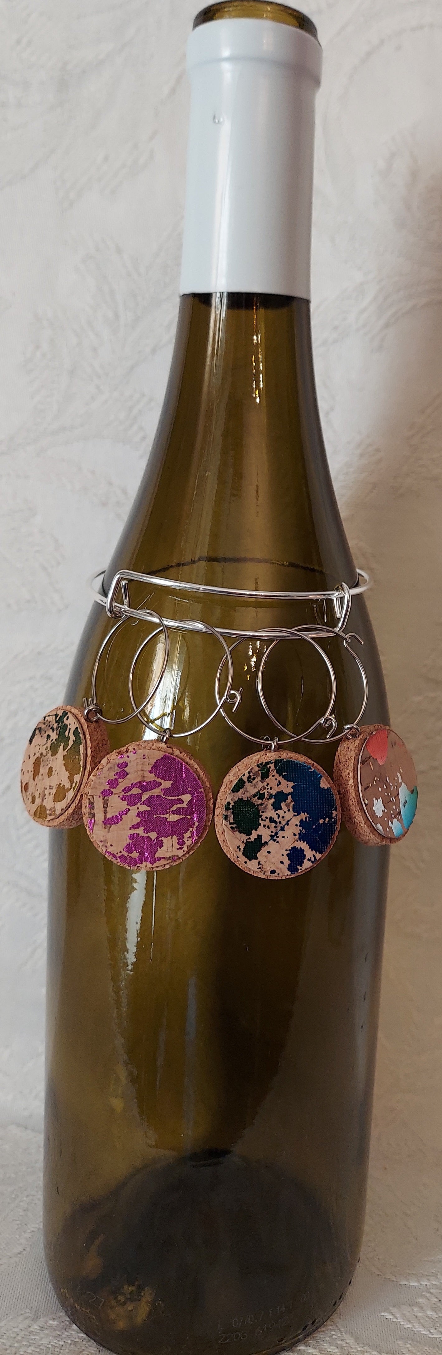 Metallic Cork Wine Glass Charms