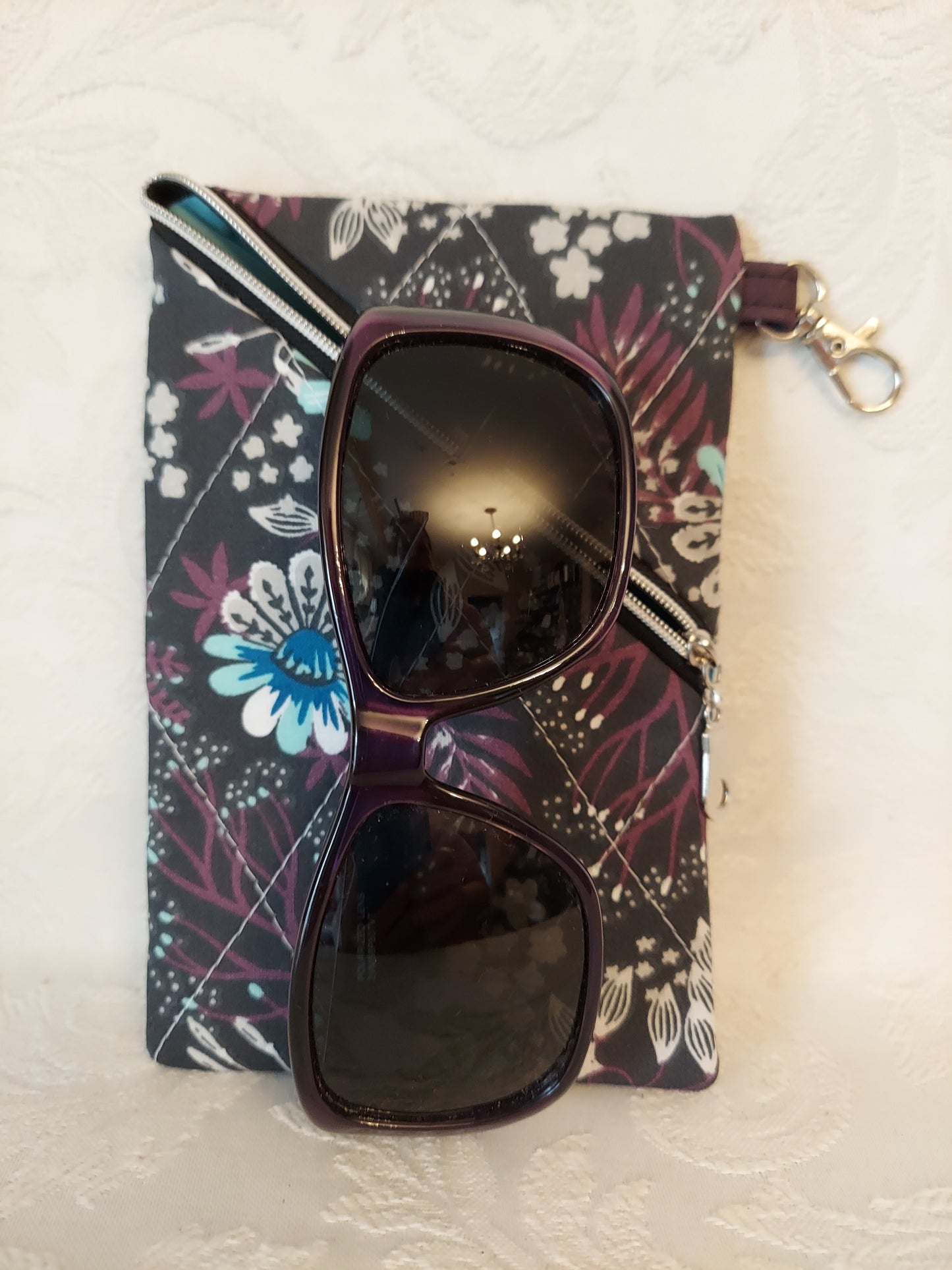 Sunglass Case| Phone Case With Angled Zipper And Swivel Clip