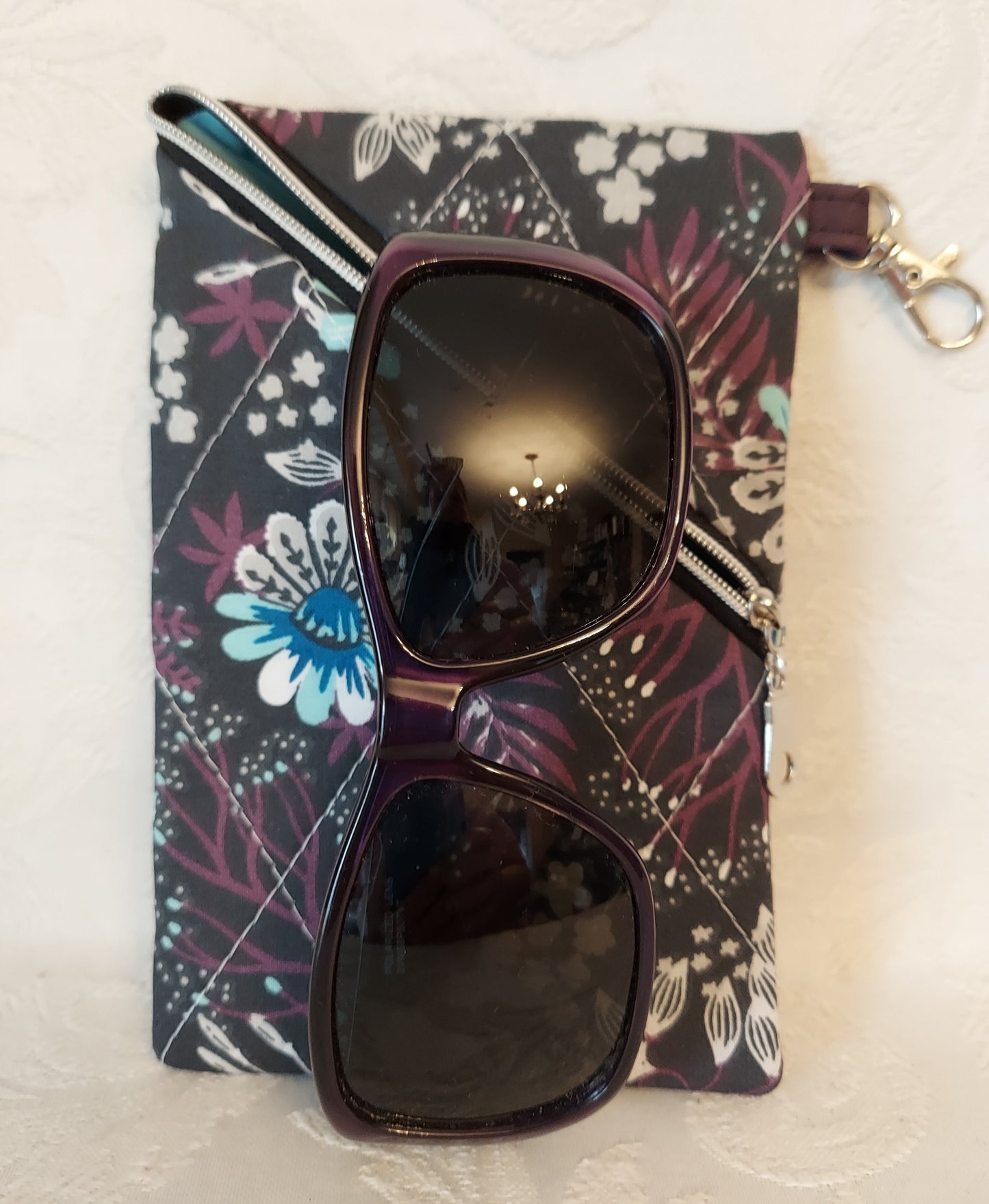 Sunglass Case| Phone Case With Angled Zipper And Swivel Clip