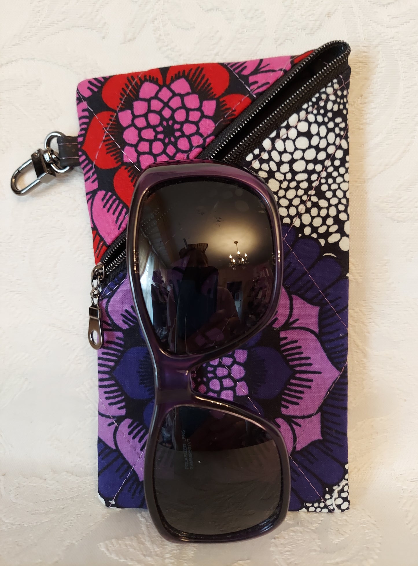 Sunglass Case| Phone Case With Angled Zipper And Swivel Clip