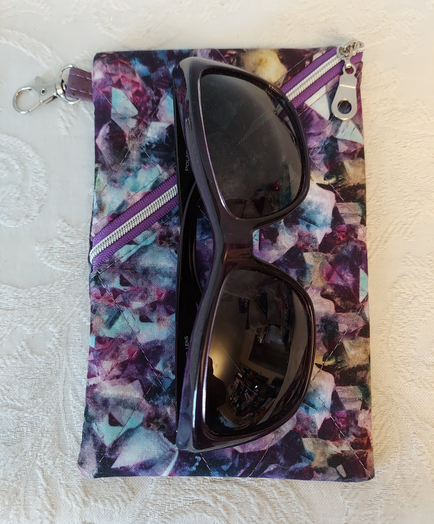 Sunglass Case| Phone Case With Angled Zipper And Swivel Clip