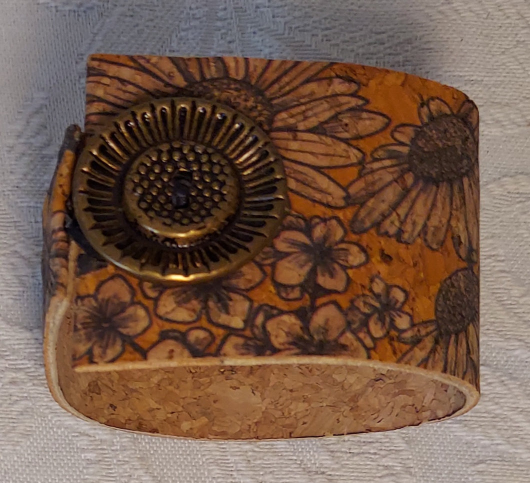 Sunflower Cork Bracelet