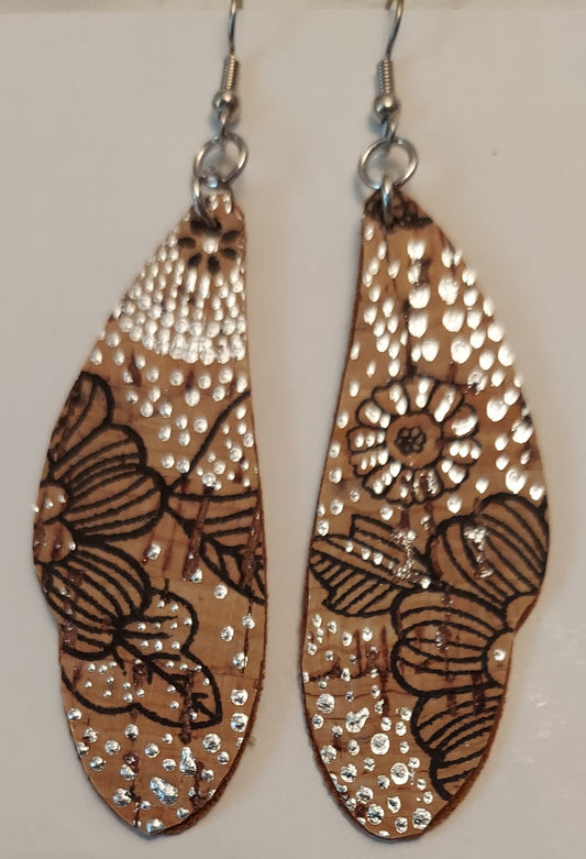 Cork Dragonfly Basic Earrings (9023)