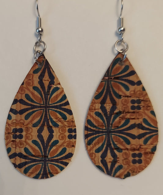 Cork Teardrop Earrings (1236)