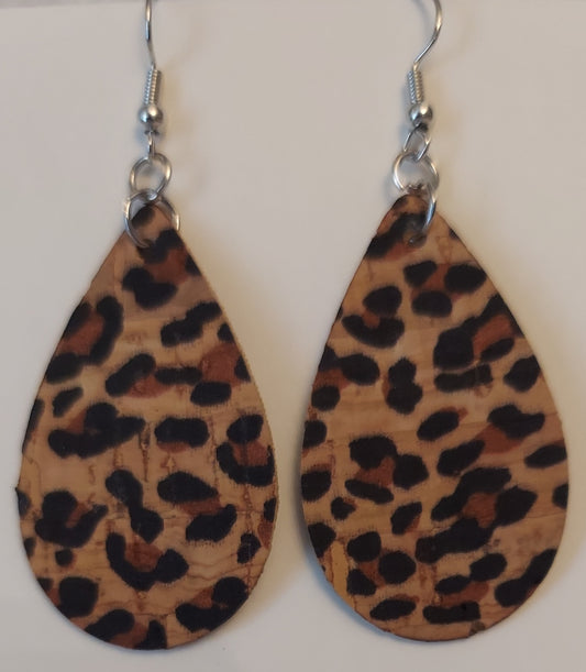 Cork Teardrop Earrings (1242)