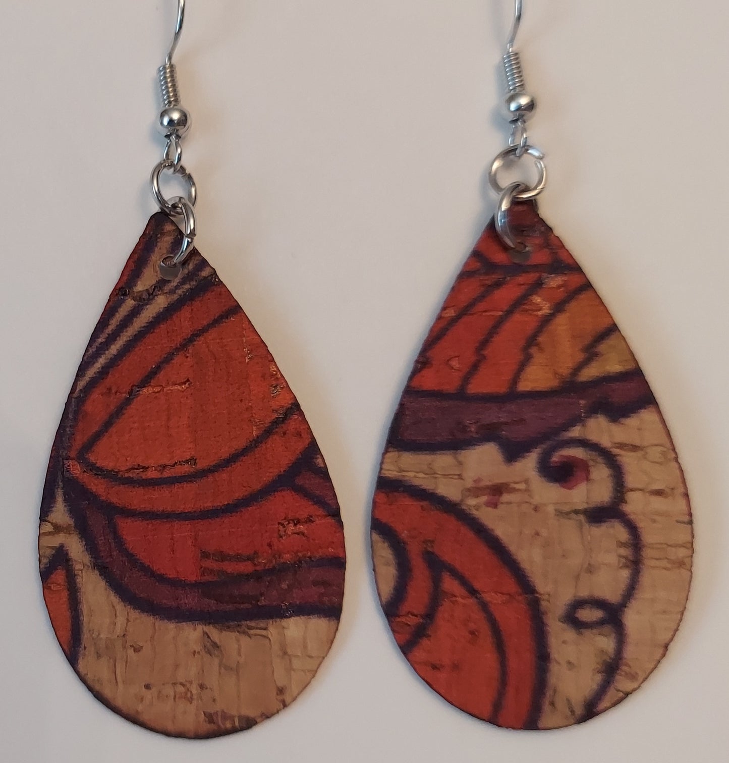 Cork Teardrop Earrings (1245)