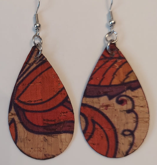 Cork Teardrop Earrings (1245)