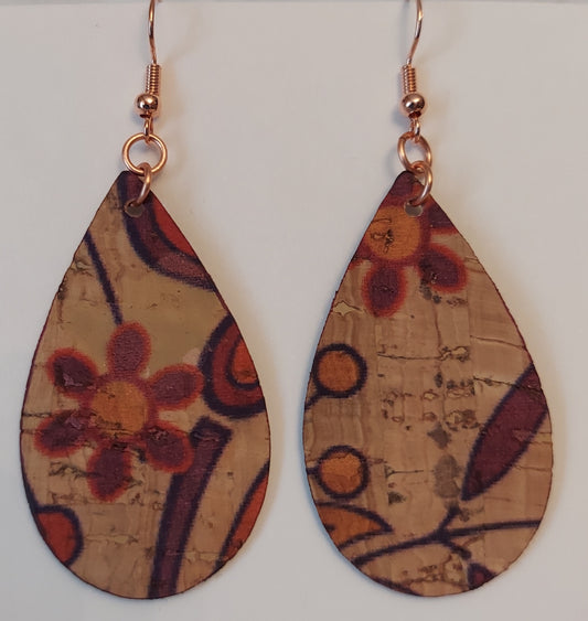 Cork Teardrop Earrings (1246)