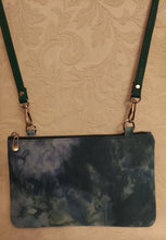 Load image into Gallery viewer, Ice Dyed Cork Crossbody Bag in Shades of Green and Teal
