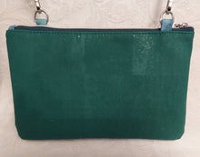Load image into Gallery viewer, Ice Dyed Cork Crossbody Bag in Shades of Green and Teal
